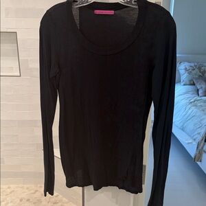 Velvet Black Long Sleeve Top- Great Wardrobe Basic